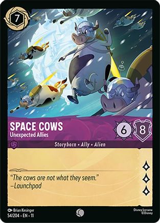 Space Cows - Unexpected Allies (54/204) - W - Common - Cold Foil