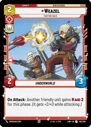 Weazel - Fighting Back (182/264) - ALT - Uncommon