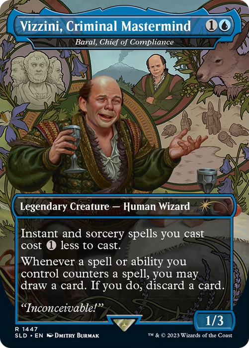 Baral, Chief of Compliance (SLD-1447) - rare / Vizzini, Criminal Mastermind (Borderless) - Foil