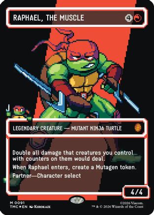 Raphael, the Muscle (0091) (Borderless) (Surge Foil) (TMC-091) - mythic - Foil