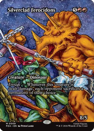 Silverclad Ferocidons (Borderless) (PZA-009) - mythic - Foil
