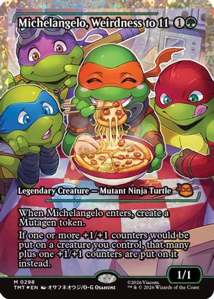 Michelangelo, Weirdness to 11 (Showcase) (Fracture Foil) (TMT-298) - mythic - Foil