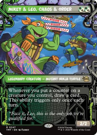Mikey & Leo, Chaos & Order (Showcase) (TMT-247) - rare - Foil