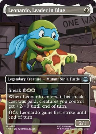 Leonardo, Leader in Blue (Borderless) (TMT-196) - uncommon