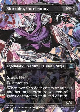 Shredder, Unrelenting (Borderless) (TMT-210) - uncommon - Foil