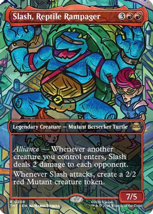 Slash, Reptile Rampager (Borderless) (TMT-208) - rare - Foil