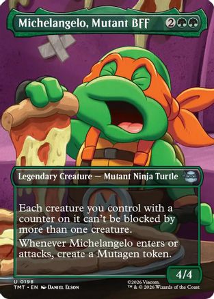 Michelangelo, Mutant BFF (Borderless) (TMT-198) - uncommon - Foil