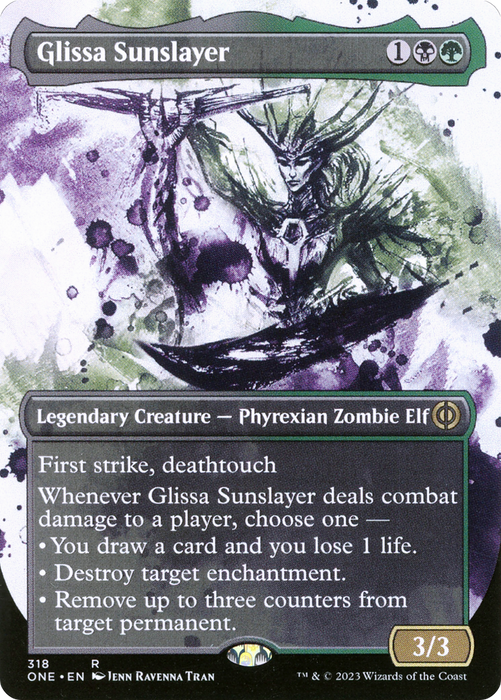 Glissa Sunslayer (ONE-318) - rare: (Showcase) (Borderless) - Foil