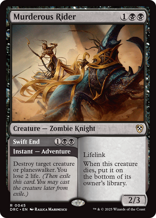 Murderous Rider // Swift End (DRC-045) - rare - Foil