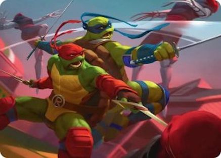 Raph & Leo, Sibling Rivals Art Card (Gold-Stamped Signature) (ASTMT-016) - special