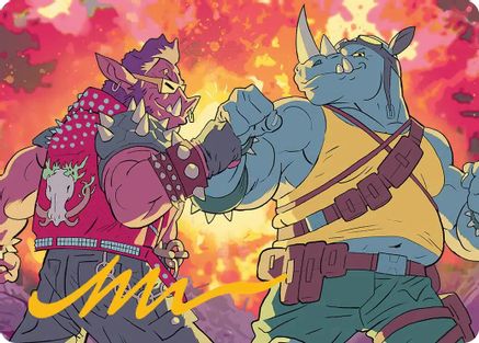 Bebop & Rocksteady Art Card (Gold-Stamped Signature) (ASTMT-029) - special