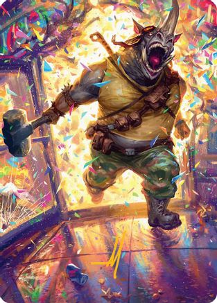 Rocksteady, Rowdy Rhino Art Card (Gold-Stamped Signature) (ASTMT-054) - special