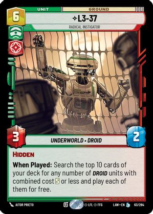 L3-37 - Radical Instigator (63/264) - ALT - Legendary