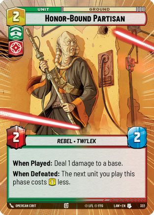 Honor-Bound Partisan (Hyperspace) (322) - ALT - Uncommon