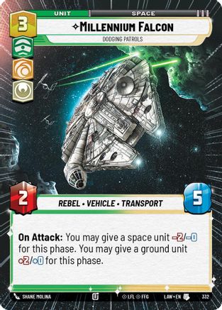 Millennium Falcon - Dodgin Patrols (Hyperspace) (332) - ALT - Uncommon