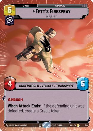 Fett's Firespray - In Pursuit (Hyperspace) (516) - ALT - Rare