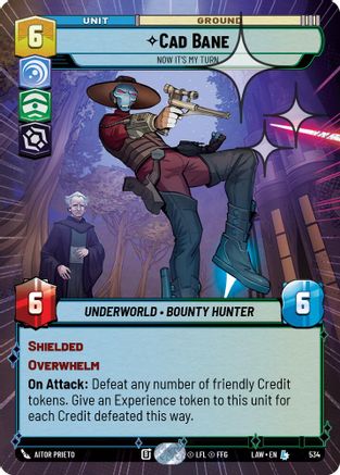 Cade Bane - Now It's My Turn (Hyperspace Foil) (296) - ALT - Legendary - Foil