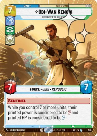 Obi-Wan Kenobi - Protector of Felucia (Hyperspace Foil) (300) - ALT - Legendary - Foil