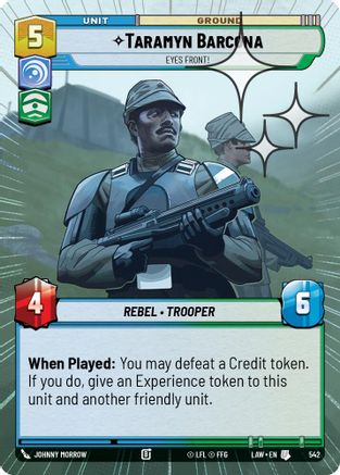 Taramyn Barcona - Eyes Front! (Hyperspace Foil) (304) - ALT - Uncommon - Foil