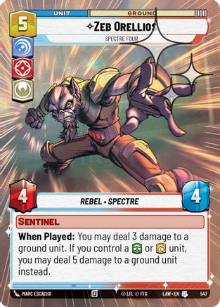 Zeb Orellios - Spectre Four (Hyperspace Foil) (547) - ALT - Uncommon - Foil