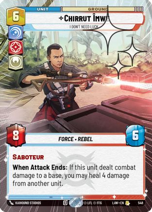 Chirrut Imwe - I Don't Need Luck (Hyperspace Foil) (310) - ALT - Rare - Foil