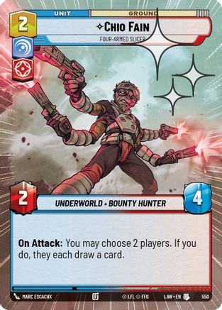 Chio Fain - Four-Armed Slicer (Hyperspace Foil) (550) - ALT - Uncommon - Foil