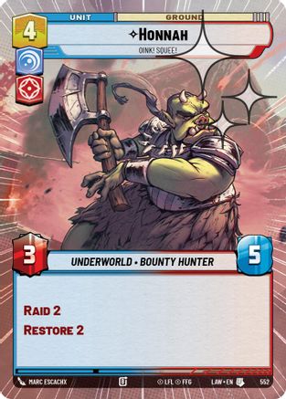 Honnah - Oink! Squee! (Hyperspace Foil) (314) - ALT - Uncommon - Foil