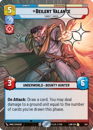 Beilert Valance - Target: Vader (Hyperspace Foil) (315) - ALT - Rare - Foil