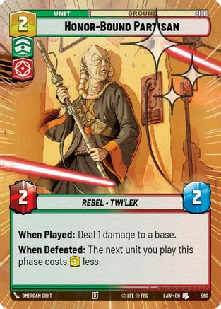 Honor-Bound Partisan (Hyperspace Foil) (322) - ALT - Uncommon - Foil