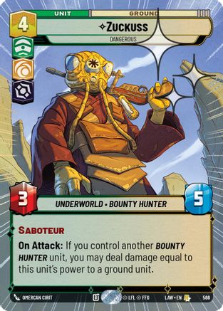 Zuckuss - Dangerous (Hyperspace Foil) (328) - ALT - Rare - Foil