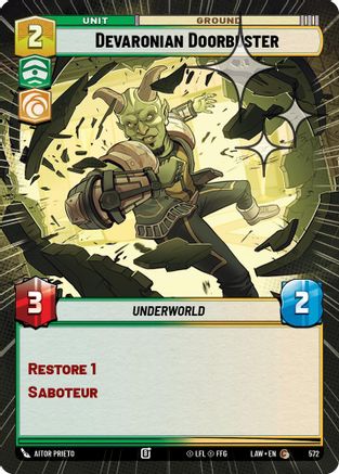 Devaronian Doorbuster (Hyperspace Foil) (572) - ALT - Common - Foil