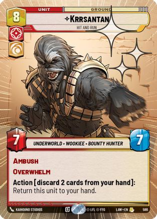 Krrsantan - Hit and Run (Hyperspace Foil) (348) - ALT - Rare - Foil