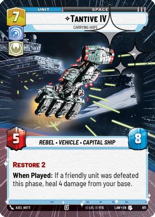 Tantive IV - Carrying Hope (Hyperspace Foil) (373) - ALT - Uncommon - Foil