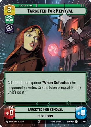 Targeted for Removal (Hyperspace Foil) (405) - ALT - Uncommon - Foil