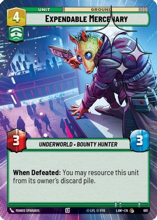 Expendable Mercenary (Hyperspace Foil) (423) - ALT - Common - Foil