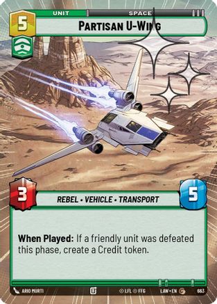 Partisan U-Wing (Hyperspace Foil) (425) - ALT - Common - Foil