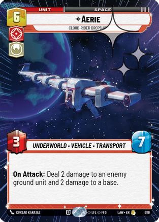 Aerie - Cloud-Rider Dropship (Hyperspace Foil) (448) - ALT - Rare - Foil