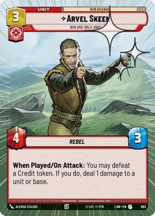 Arvel Skeen - Win and Walk Away (Hyperspace Foil) (455) - ALT - Uncommon - Foil