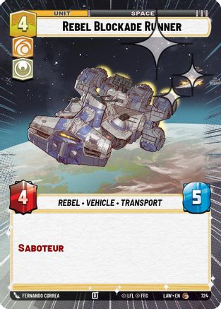 Rebel Blockade Runner (Hyperspace Foil) (486) - ALT - Common - Foil