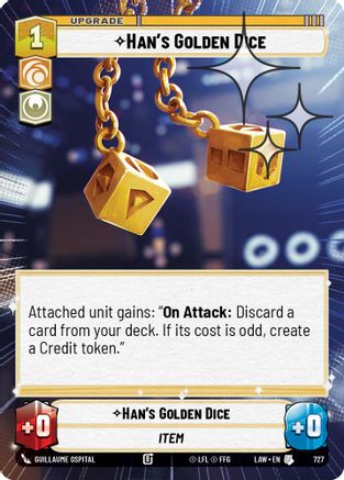 Han's Golden Dice (Hyperspace Foil) (489) - ALT - Uncommon - Foil