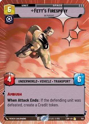 Fett's Firespray - In Pursuit (Hyperspace Foil) (516) - ALT - Rare - Foil