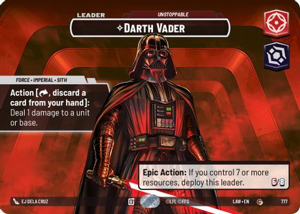 Darth Vader - Unstoppable (Showcase) (777) - ALT - Common - Foil