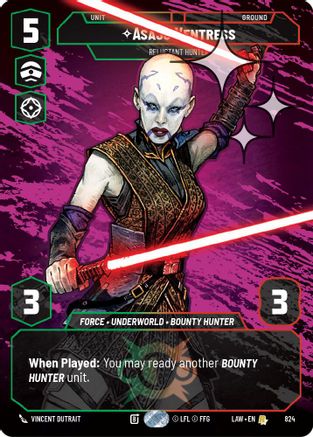 Asajj Ventress - Reluctant Hunter (Prestige Foil) (824) - ALT - Rare - Foil