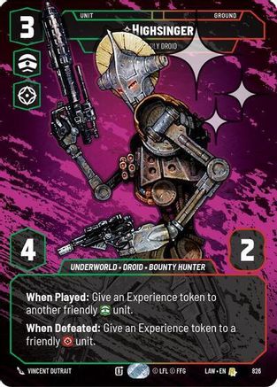 Highsinger - Deadly Droid (Prestige Foil) (826) - ALT - Rare - Foil