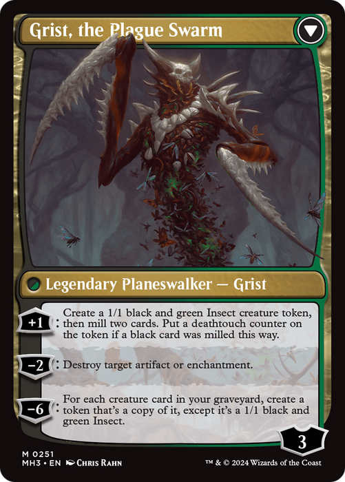 Grist, Voracious Larva // Grist, the Plague Swarm (MH3-251) - mythic - Foil