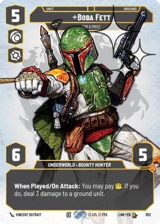 Boba Fett - For a Price (Prestige Foil) (852) - ALT - Rare - Foil
