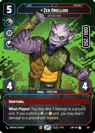 Zeb Orellios - Spectre Four (Serialized) (875) - ALT - Uncommon - Foil