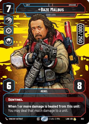 Baze Malbus - Good Luck (Serialized) (882) - ALT - Rare - Foil