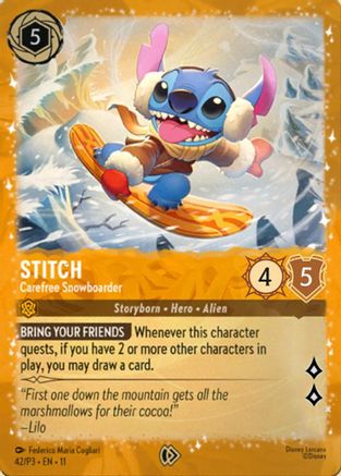 Stitch - Carefree Snowboarder (42) - DLPC - Promo - Holofoil