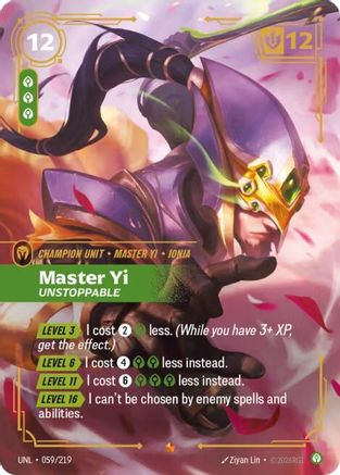 Master Yi - Unstoppable (059/219) - UNL - Epic - Foil